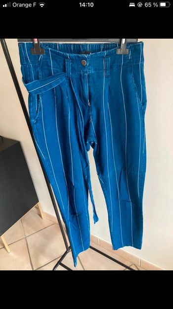 Pantalon fluide bleu femme Etam