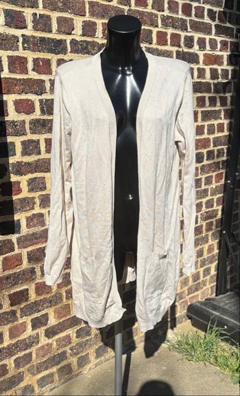 🌸 Gilet long à poches beige Zizzi - Taille M (38)