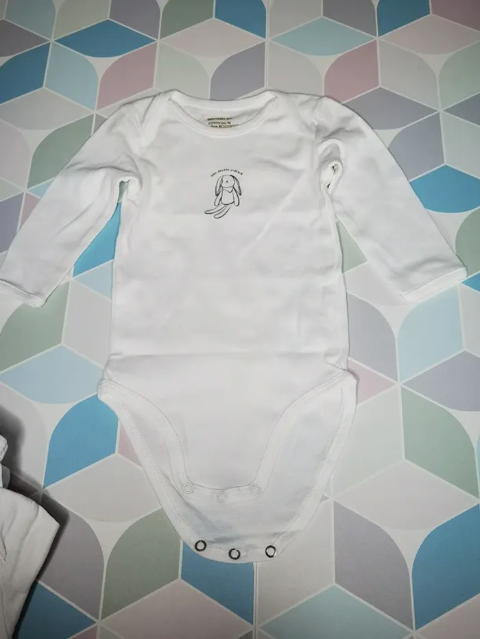 D3881 - lot de 4 bodies fille 9 mois - photo numéro 2