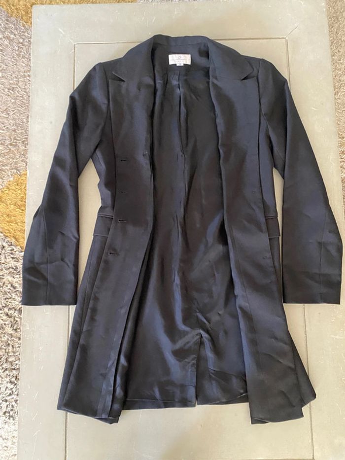 Veste blazer long 3/4 noir camaïeu taille 38 - photo numéro 14