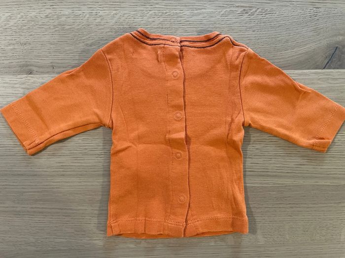 T-shirt orange manches longues kitchoun 1 mois - photo numéro 3