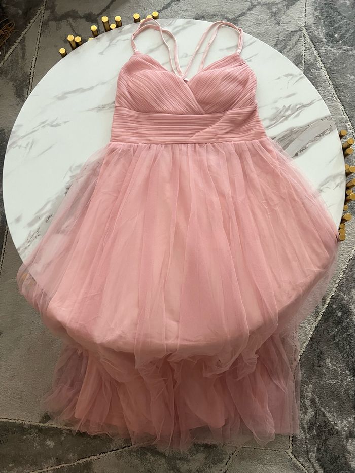 Robe de demoiselle d’honneur rose  /robe de soirée everpretty taille L neuve avec étiquette - photo numéro 3