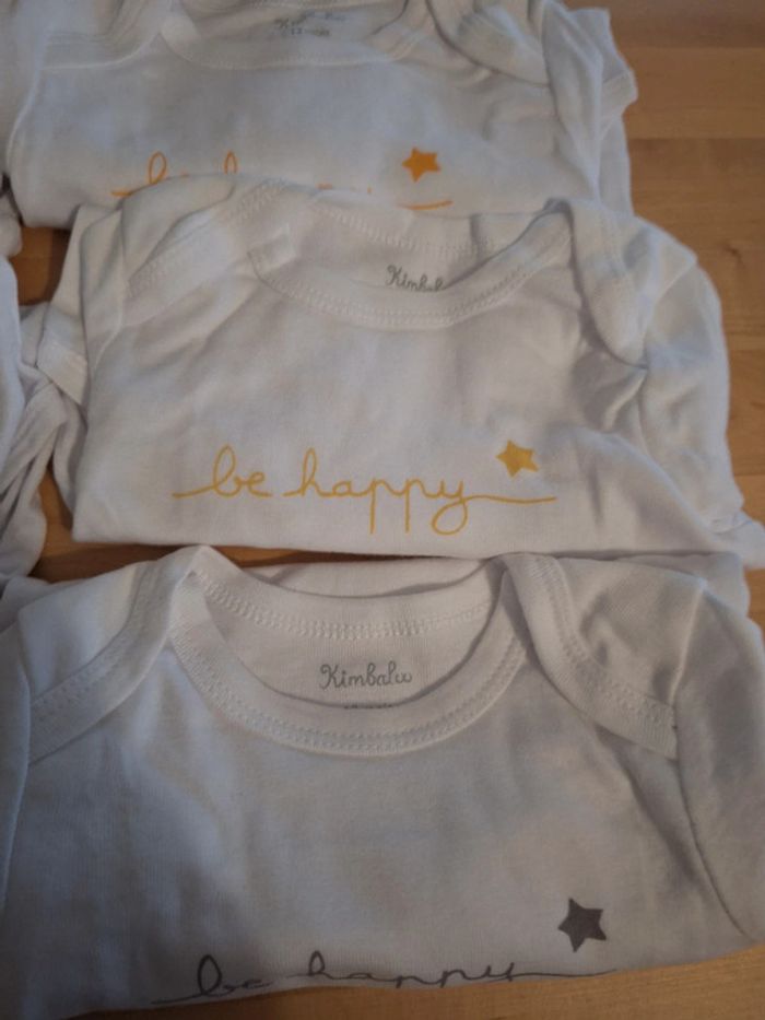 Lot de bodies manches longues taille 12mois marque kimbaloo très bon état - photo numéro 3