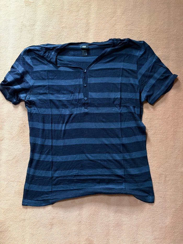 T-shirt basique à rayures xl h&m - photo numéro 2