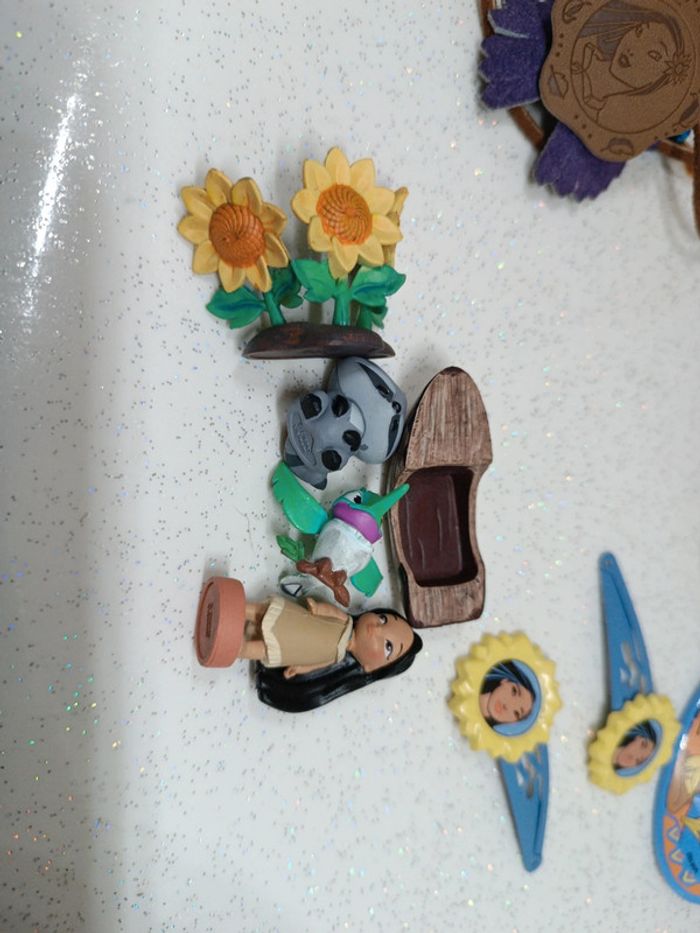 Pocahontas princesse Disney collier boussole barrette clip Animator animator's figurine miroir - photo numéro 11