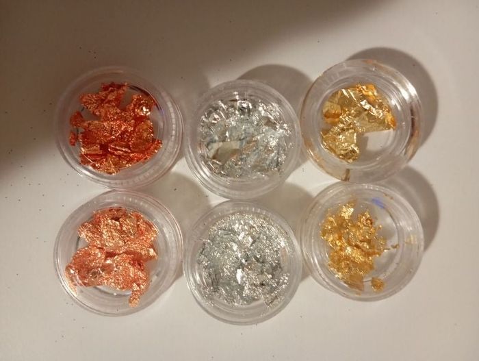 Lot de 6 boites feuilles aluminium nail art