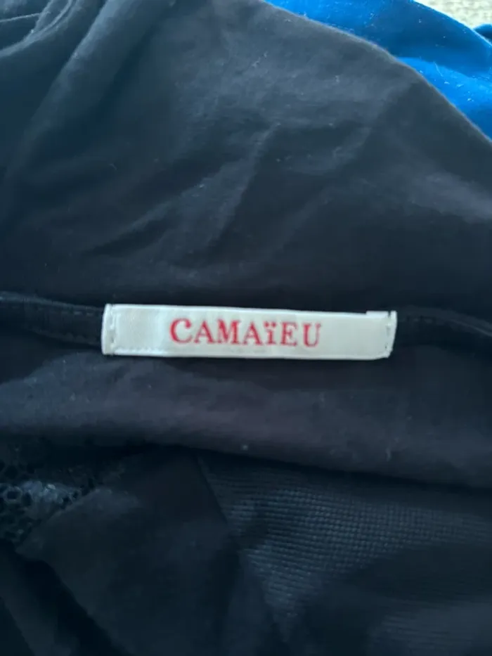 Débardeur long  noir dentelle camaïeu taille L - photo numéro 3
