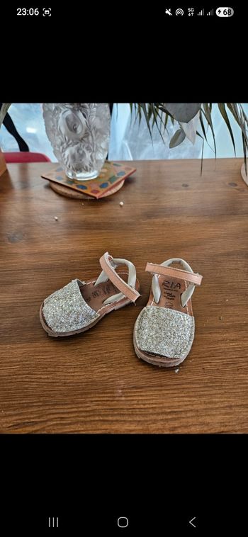 Sandales cuir paillettes minorcaise