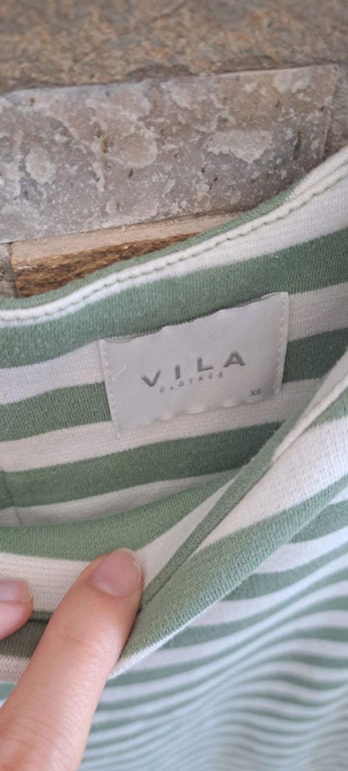 Robe verte et blanche Vila taille 34 - photo numéro 3