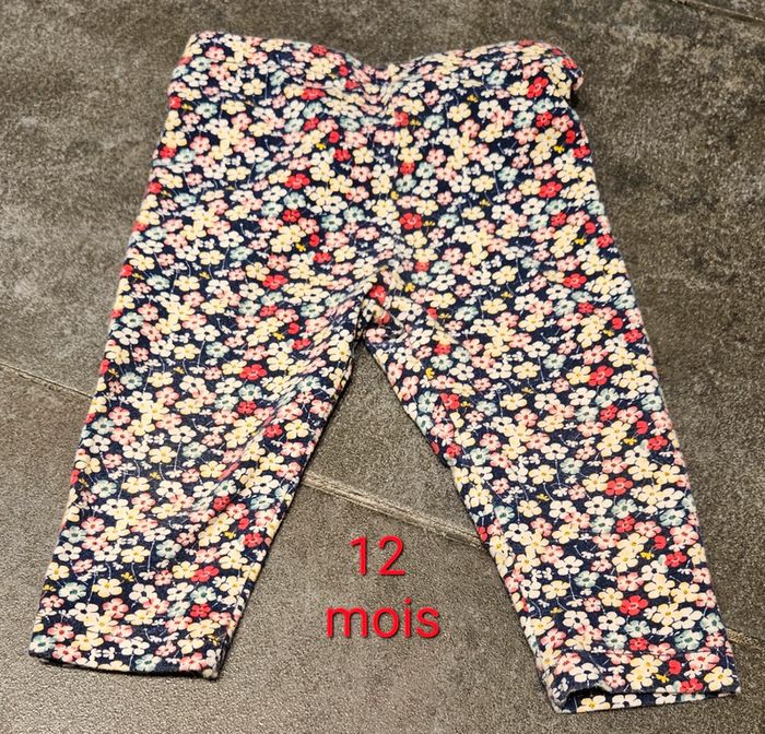 Pantalon / legging fleuri. 12 mois. Cadet rousselle