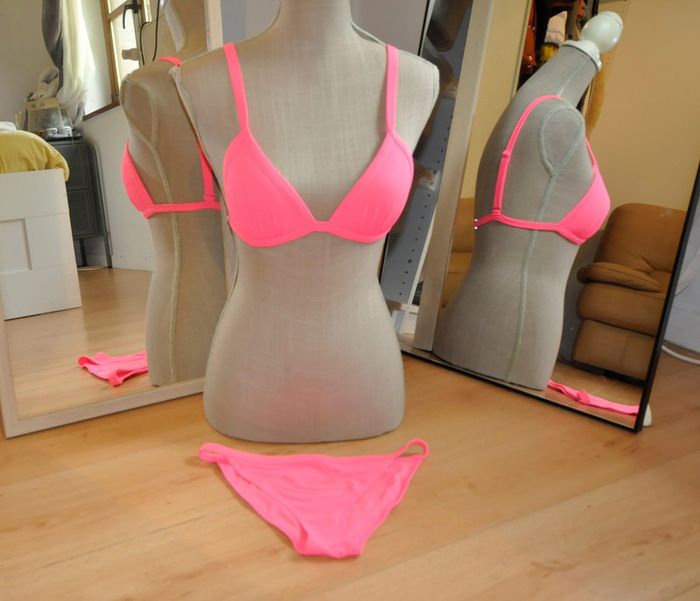 H&M bikini rose fluo t.34/XS tb état - photo numéro 3