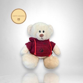 Peluche Ours beige Bill sweat bordeaux Althans A672