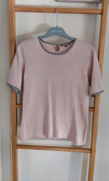 Pull rose tendre  manches courtes Soie et Cachemire Katmaï T 36