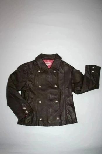 Veste en cuir chocolat Catimini 4 ans