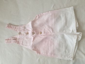 Salopette short denim rose et blanche - 92 - Zara