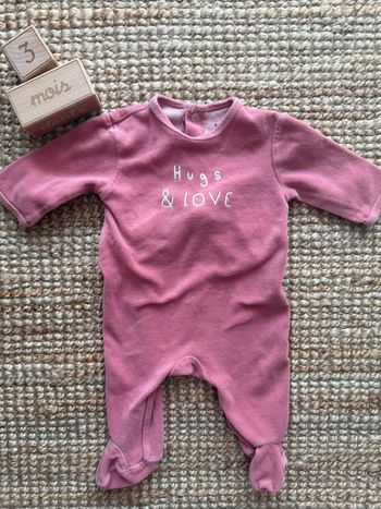 Pyjama velours Kiabi 3mois / 60cm