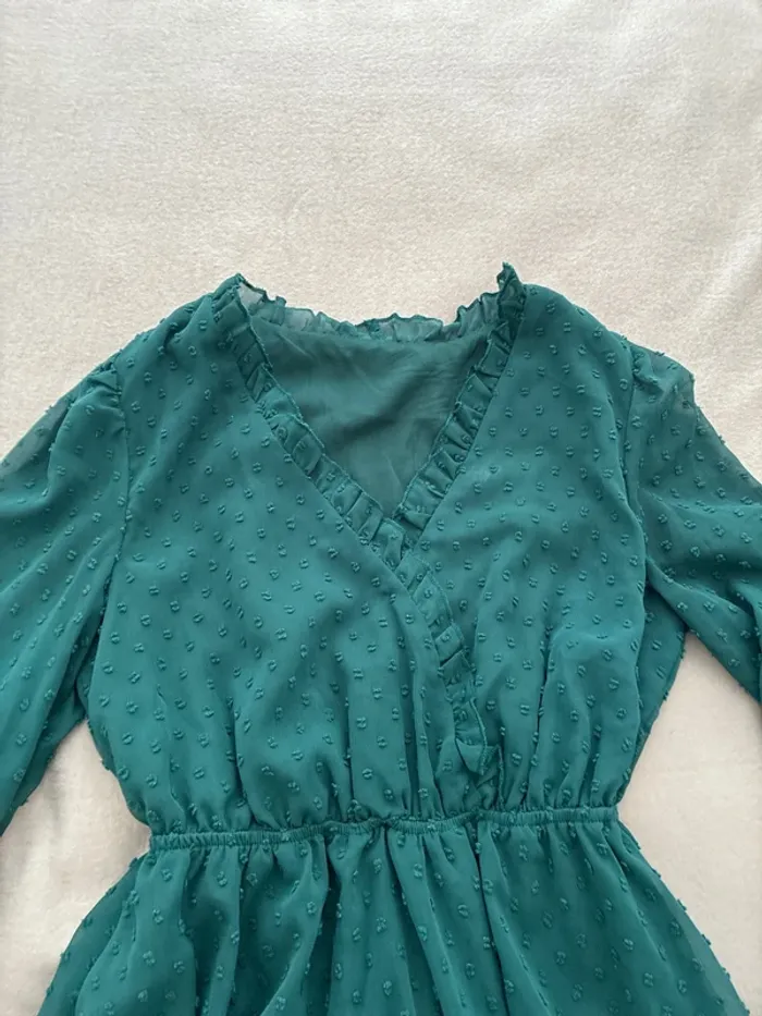 Robe en tulle vert foncé SHEIN taille XS en très bon état - photo numéro 8
