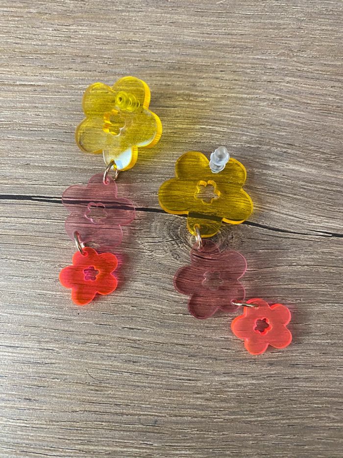 Boucles d oreilles acrylique summer vibes - photo numéro 3
