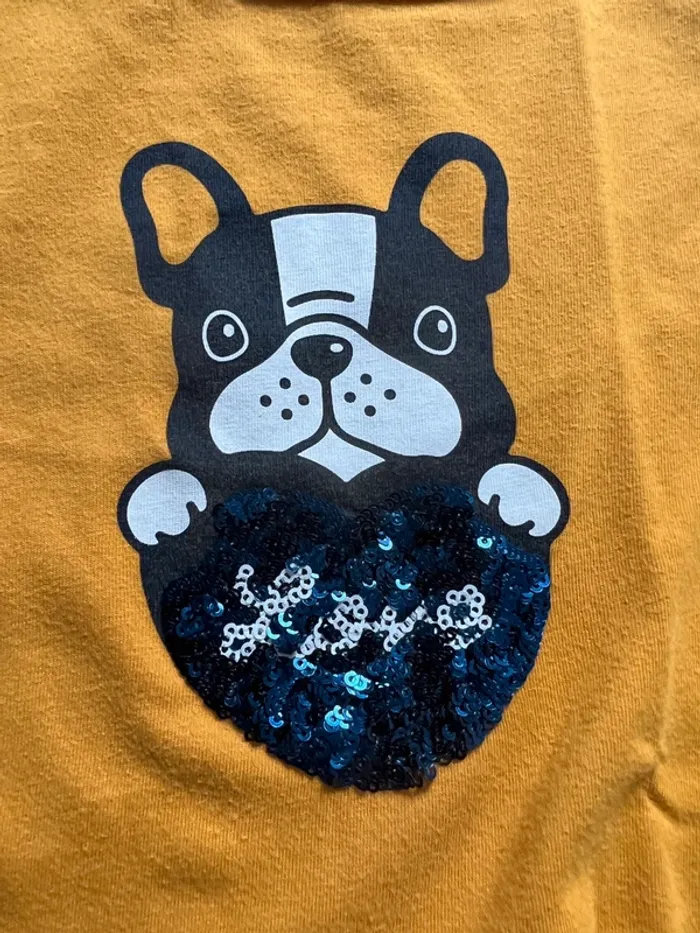 Tee shirt chien paillettes - photo numéro 2
