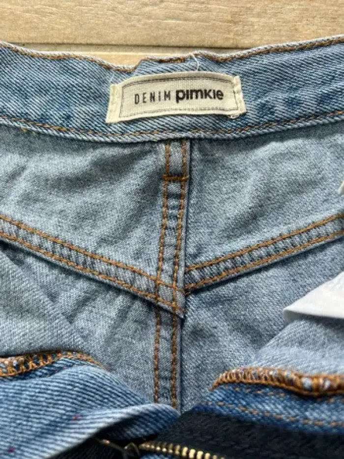 Jean Pimkie Mom bleu fleurs taille 40 - photo numéro 4