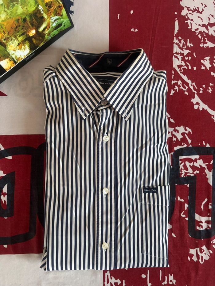Chemise Eden Park rayée blanche et bleu - Taille L