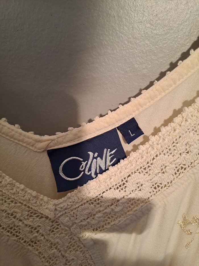 Robe beige lacée dans le dos - Marque Coline  - Taille 40 - Bon état. - photo numéro 3