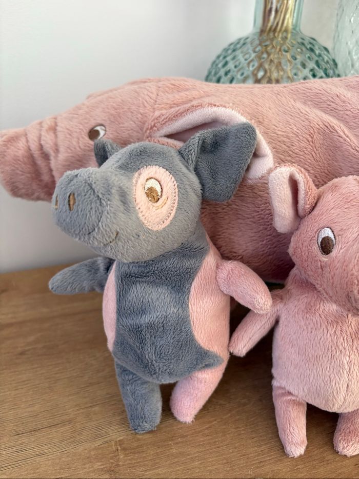 Peluches maman et ses bébés cochons - photo numéro 3