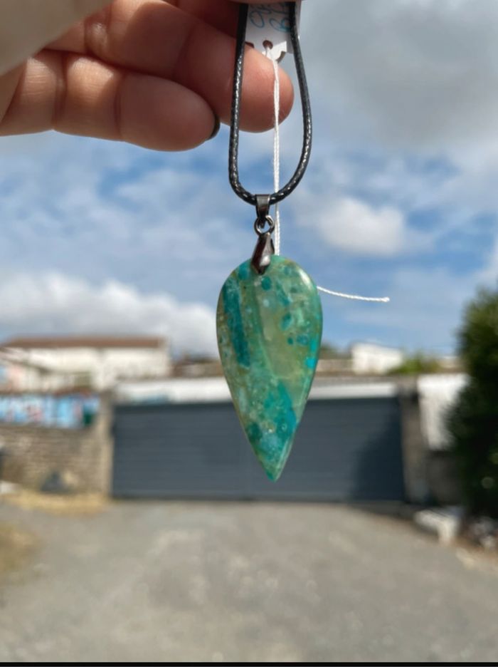 Pendentif mixte  Opale bleu des Andes - photo numéro 2