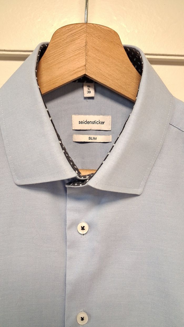 Chemise Seidensticker slim bleu clair taille S 38 - photo numéro 5