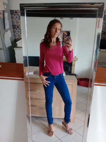 T-shirt manches longues femme L fushia c70