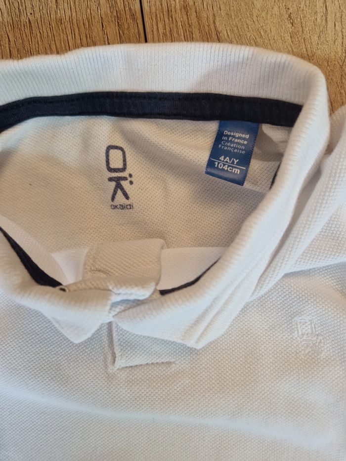 Polo blanc garçon 4 ans Okaidi - photo numéro 3