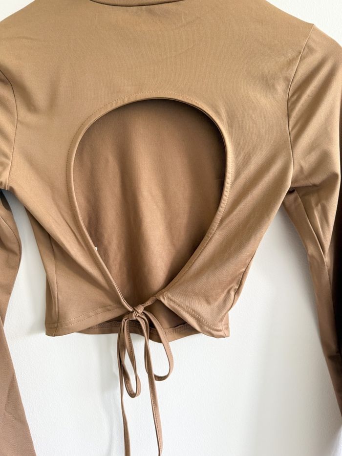 Top court manches longues marron outfitbook taille 34 XS - photo numéro 5