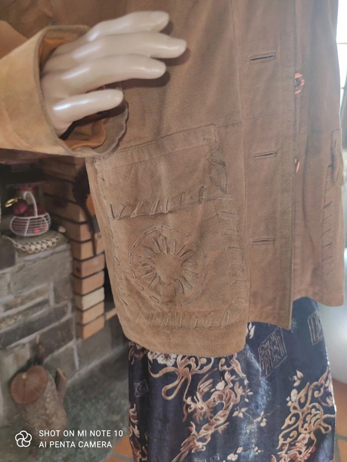 croute de cuir veste tendance indien - photo numéro 5