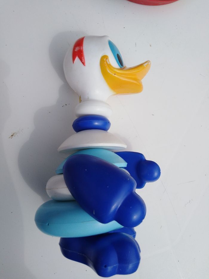 Jeu, jouet plastique vintage,encastrement canard, motricté fine, dextérité, dès 3 ans - photo numéro 2