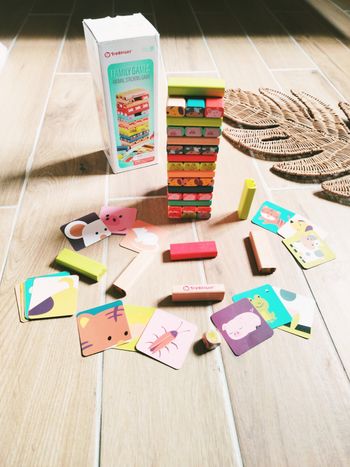🗼Jeu de dextérité tour/ blocs de construction en bois 2 en 1 marque Top Bright