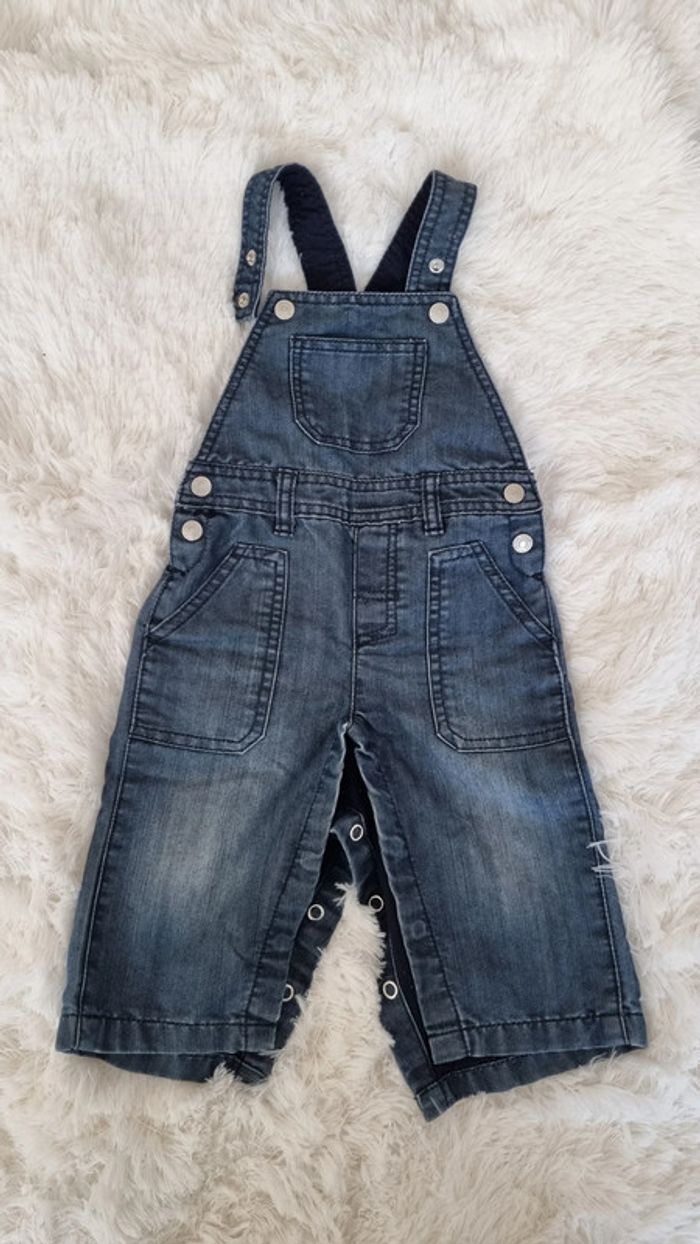 Salopette doublée en jean Du Pareil Au Même DPAM 12mois
