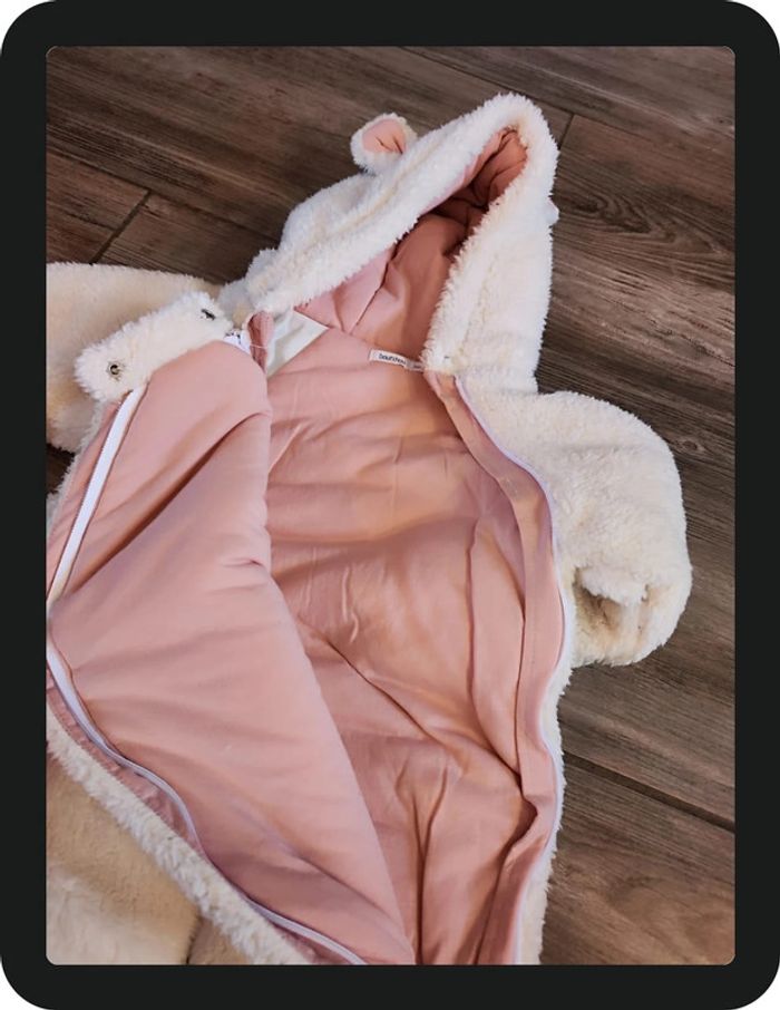 Combinaison avec capuche blanc rose hiver Bout'chou Taille 6 mois - photo numéro 5