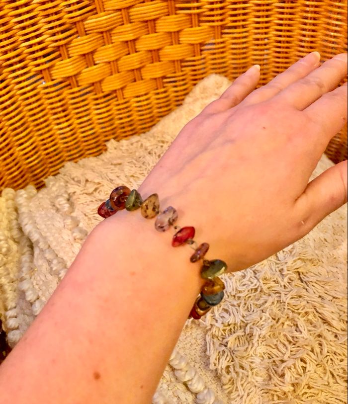 💜 Bracelet en pierre multicolore style vintage 💜 - photo numéro 2