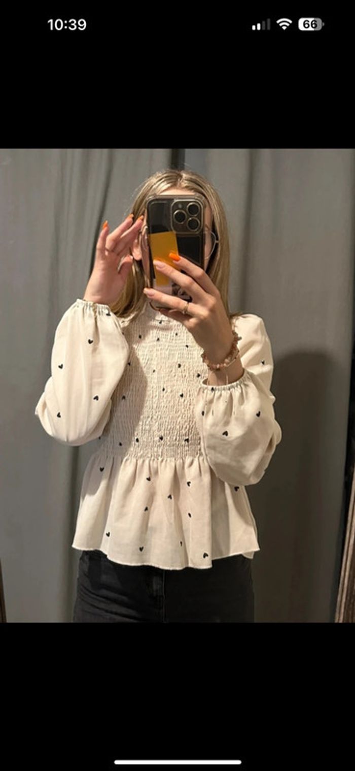 Blouse manche longue Shein cœur S - photo numéro 3