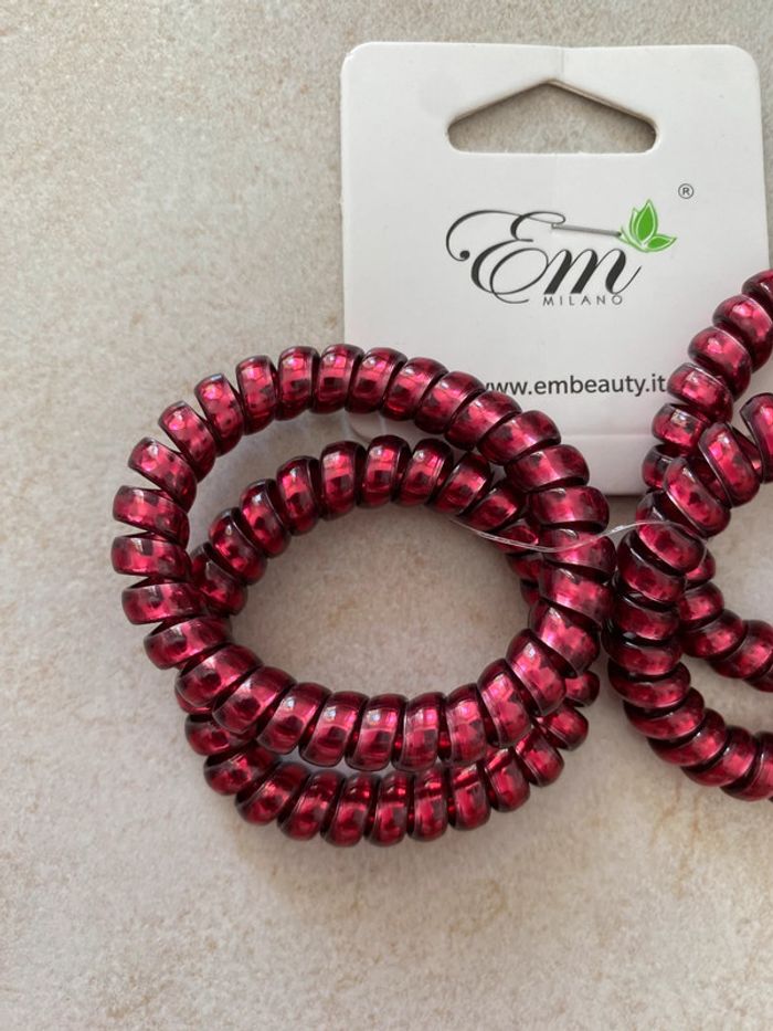 Elastique fille lot de 4 rouge bordeaux - photo numéro 4