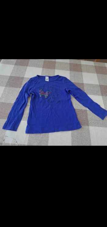 Tee shirt manches longues bleu papillon palomino petit 122 cm