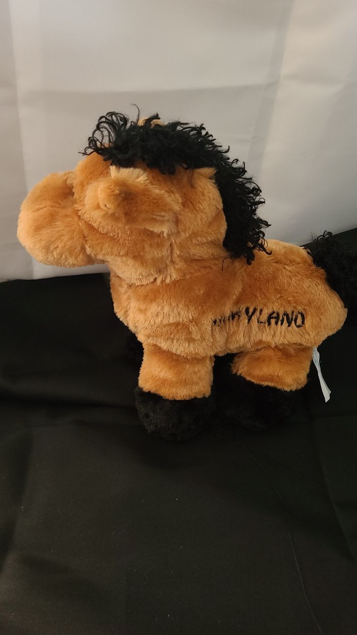 peluche poney marron noir maxwell - photo numéro 2