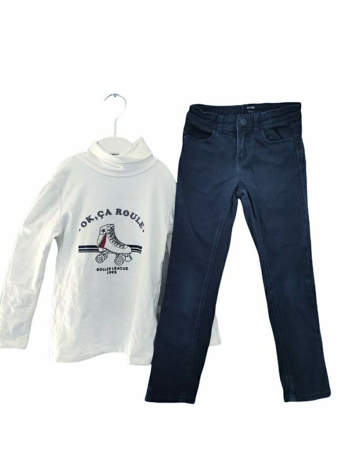 6 ans fille ensemble Teeshirt col roulé et pantalon