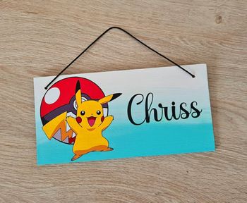 Plaque de porte personnalisée pikachu