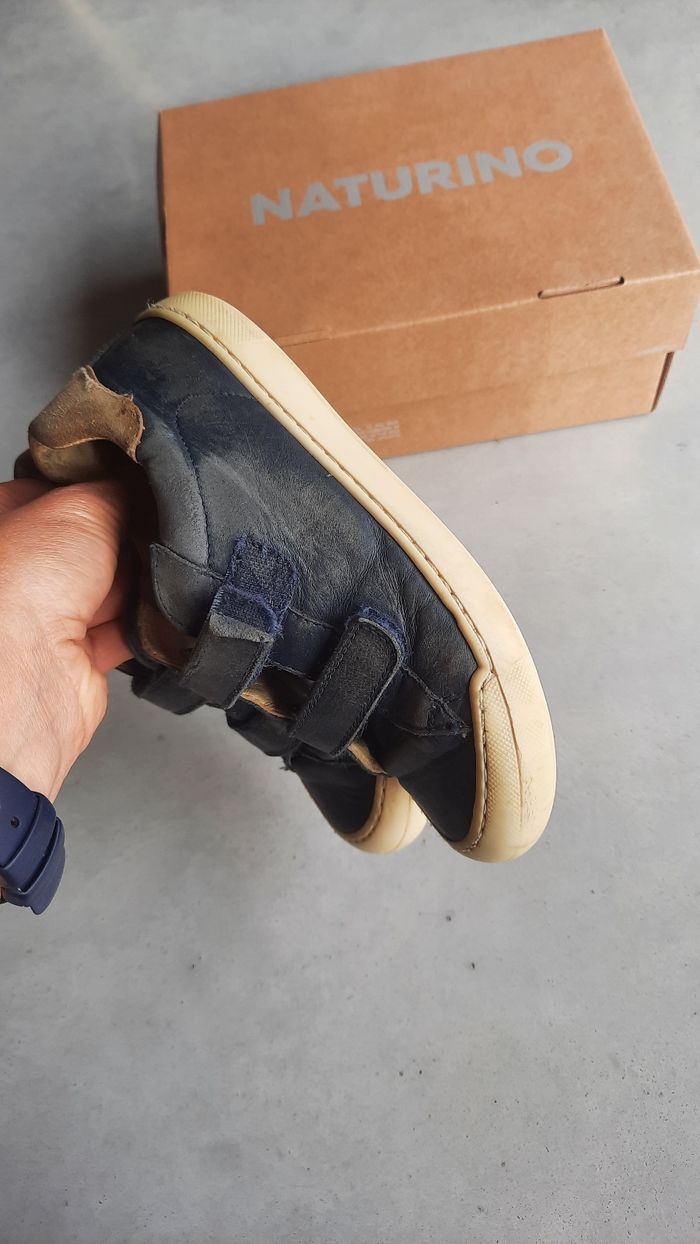 Chaussures baskets cuir garçon pointure 31 Naturino Eindhoven scratch souples presquepiednu - photo numéro 4