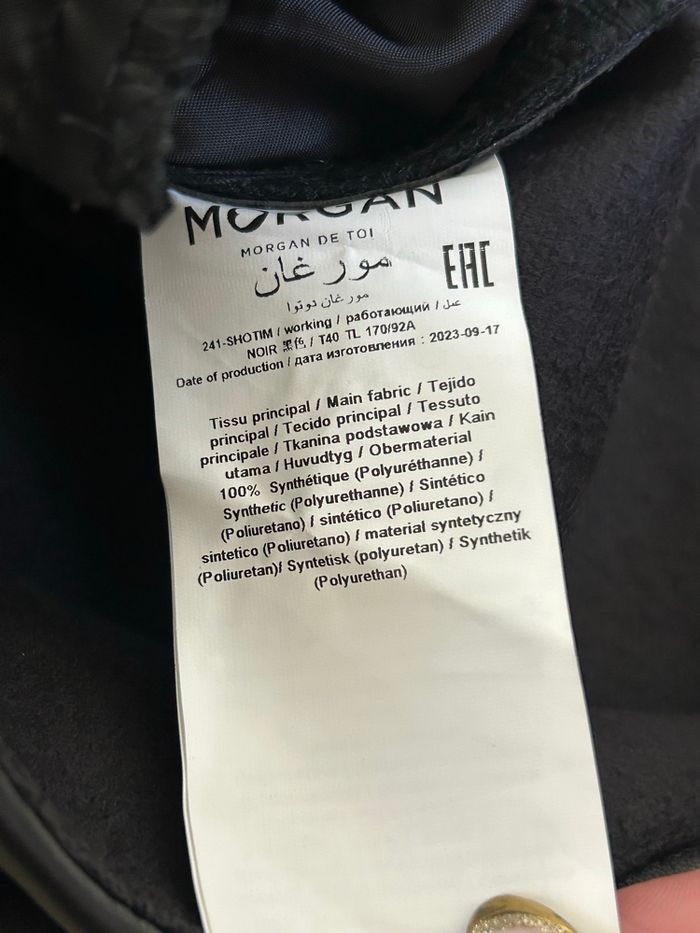 Combishort noir neuf en simili cuir Morgan taille 40 (valeur 75€) - photo numéro 3