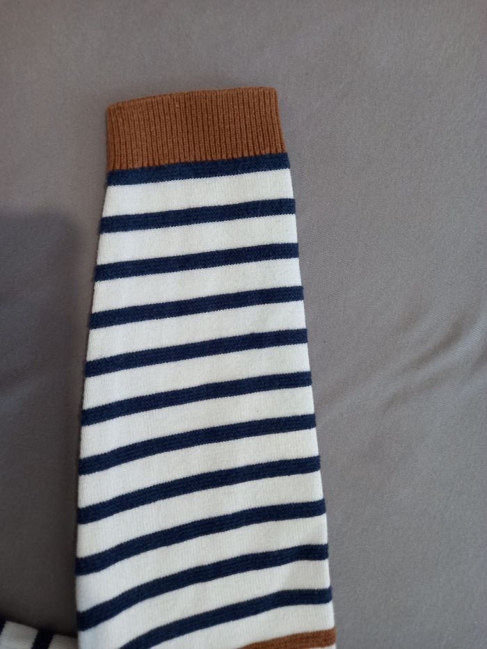 Joli petit pull garçon blanc et rayé 23 mois okaidi - photo numéro 3