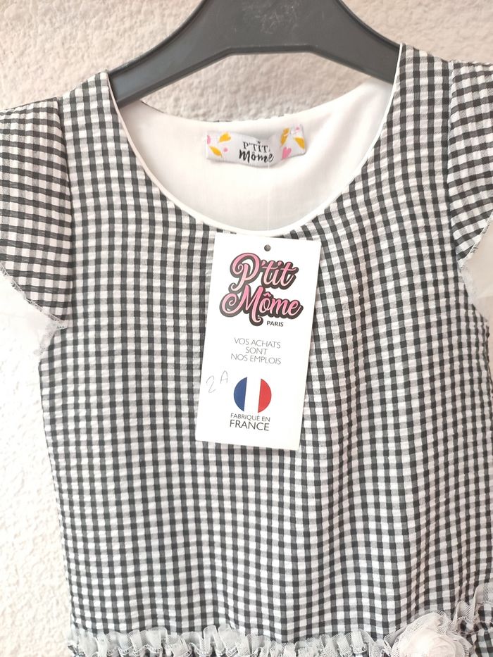 Robe à carreaux - Noir et Blanc - 2 ans - Neuf - P'tit Môme - photo numéro 3