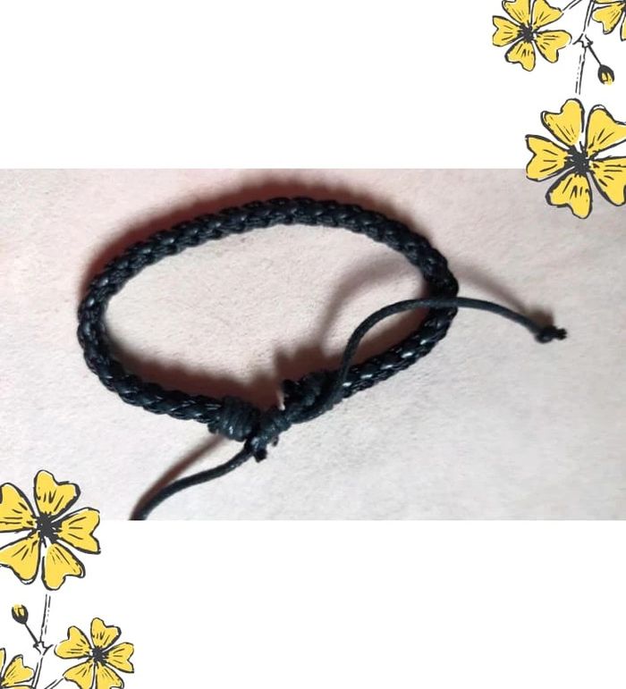 Bracelet noir tressé ajustable – style unisexe - photo numéro 3