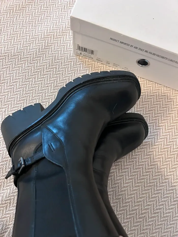 Bottines ASH cuir noir taille 38 - photo numéro 6